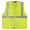 S169 ANSI Class 2 Hi-Viz Lime Mesh Vest with Zipper (Medium)